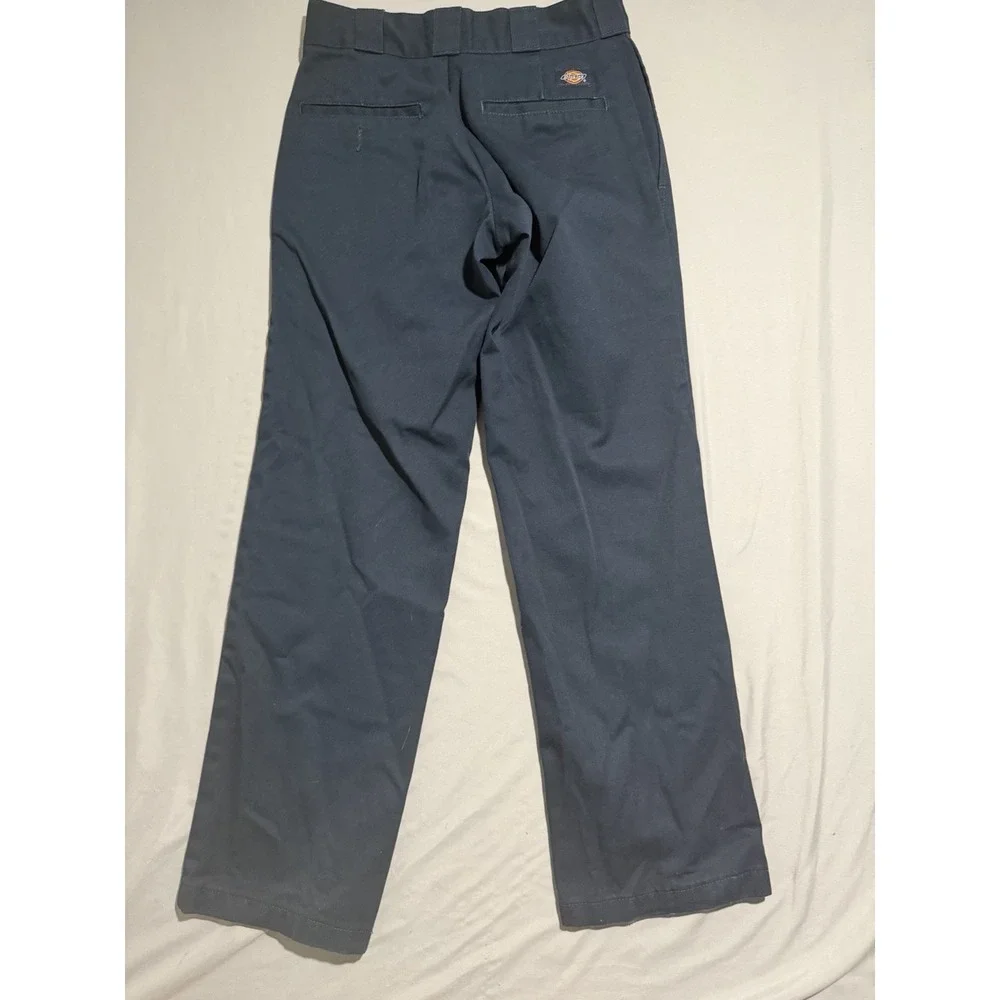 dickies 874 original fit, zip clasp fly, blue work pants. chinos, men's 28x29